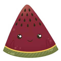cute smiling watermelon with seeds
