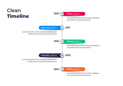 Vertical Timeline Layout with Colored Labels