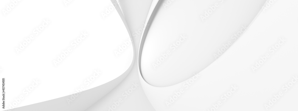 Poster white building background. abstract circular design. 3d rendering
