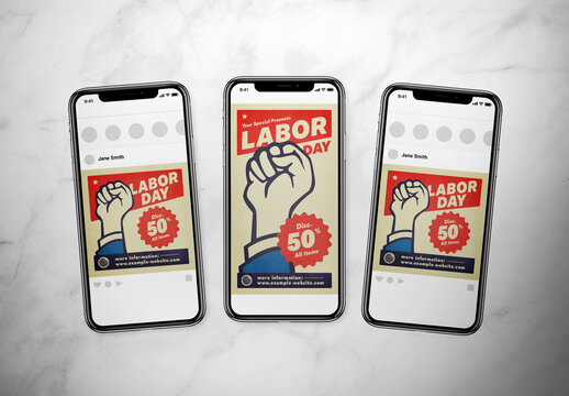Retro Labor Day Sale Social Media