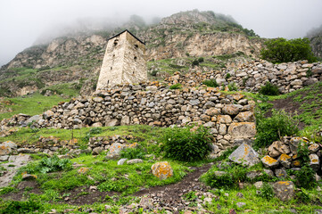 The village Upper Balkaria in the Caucasus mountains in Russia