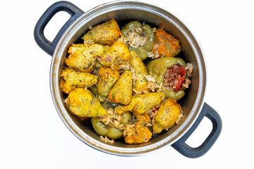 Turkish stuffed flowers of zucchini