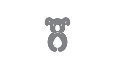 cute animal koala with drop water logo symbol icon vector graphic design illustration © devastudios