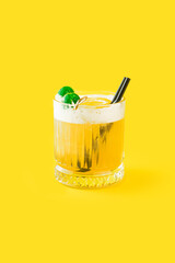 cocktail penicillin in yellow background 