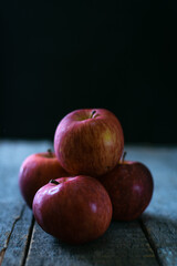 Fototapeta na wymiar Group of delicious red apples