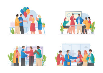 Collection of diverse people celebrate