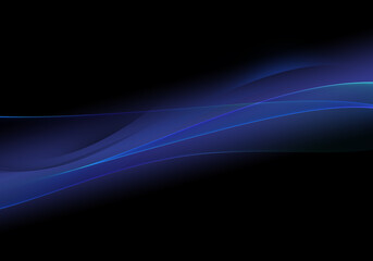 Abstract background waves. Black and cobalt blue abstract background for wallpaper or business card