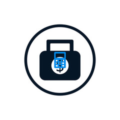 creative black color bookkeeping icon in circle