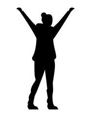 adventurer celebrating silhouette