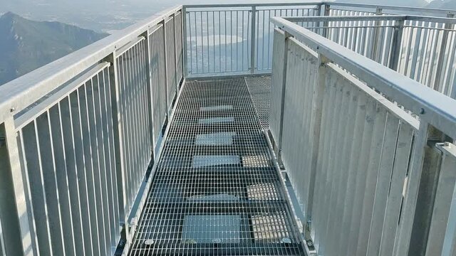 The new belvedere bridge on Coltiglione mountain in Lecco
