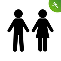 man and woman icon flat vector stock illustration isolated sign wc