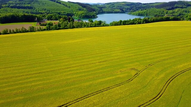 Hennesee in the Sauerland region near Meschede - aerial view 