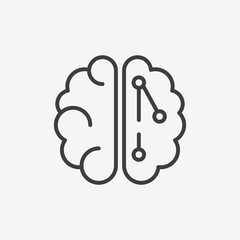 Brain and artificial intelligence Line Icon. Brain innovation logo. Vector Illustration. EPS10