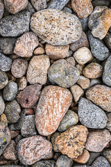 Rolling stones deposited after the last ice age at Mølen in Southern Norway.