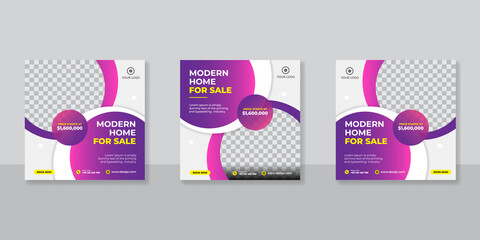 Real estate sale social media banner  template