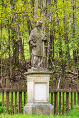 Borovnicka, Czech republic - May 15, 2021. Small old village cemetery after german sudeten...