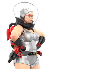 astronaut pinup girl got the power with copy space © DM7