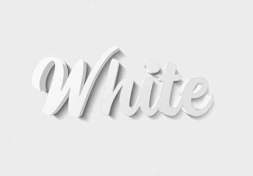 White Text Effect with Metal 3D Style Mockup