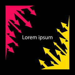 Background in retro style, arrows point to place for text. Background. 