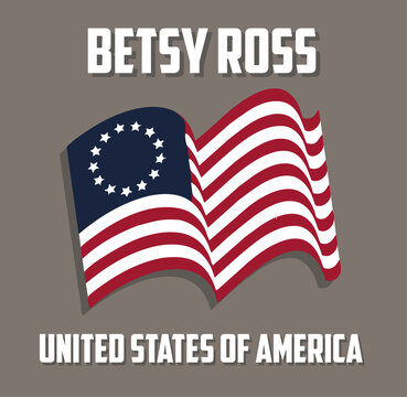 betsy ross flag on brown background