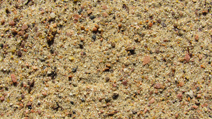 The texture of yellow sand. Background from the ground