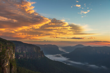 Govett's Leap Sunrise, Blackheath, Blue Mountains, NSW Australia