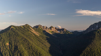 View of Mountain Peaks at Mt. Rainier