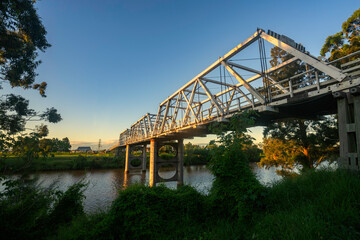 Morpeth Bridge over hunter river, Morpeth, Hunter Valley, NSW, Australia - obrazy, fototapety, plakaty