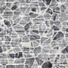 Seamless grungy tribal ethnic rug motif pattern. High quality illustration. Distressed old looking native style design in shades of gray and cream. Old artisan textile seamless pattern.