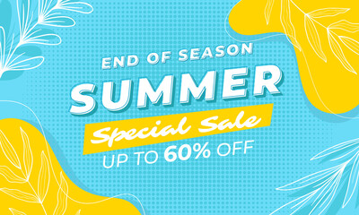 End of summer special sale banner template