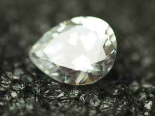 Close up shoot of pear shape diamond