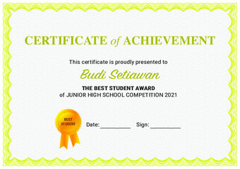 certificate of achievement template