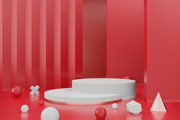 Naklejka na ściany i meble Premium minimal podium studio background for product display. Abstract Background Scene 3d Render for product advertise.