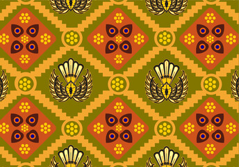 Indonesian batik motif, Batik is a technique of wax-resist dyeing applied to whole cloth, or cloth made using this technique originated from Indonesia. EPS 10