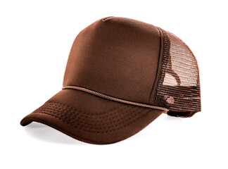 Side View Realistic Cap Mock Up In brown khaki texture is a high resolution hat mockup to help you...
