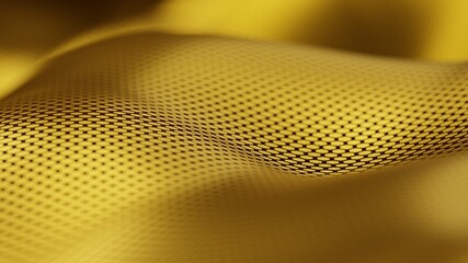 Particle drapery luxury gold 3d illustration background