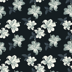 seamless vector flower design pattern on background 