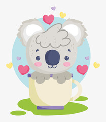 koala in cup cartoon