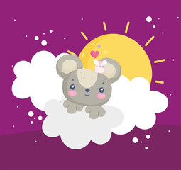 Obraz na płótnie Canvas mouse on cloud sun