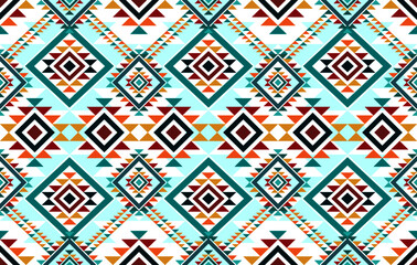 Ethnic Aztec African seamless pattern design. Geometric fabric carpet ornament native boho chevron textile decoration. Embroidery patterns