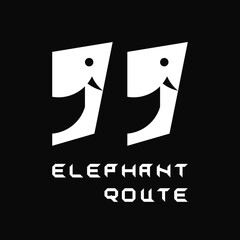 Elephant Qoute Logo Concept. Black and White. Elephant Icon. For Logo, Icon, Symbol, and Sign