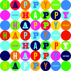 happy birthday text for party invitation with cool design