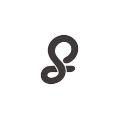 letter s motion line simple flat 3d logo vector