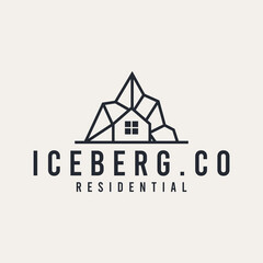Iceberg residential logo design premium vector