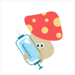 cute mushrooms character vector template design illustration