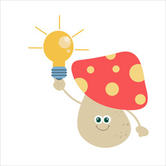 cute mushrooms character vector template design illustration
