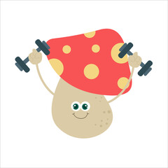 cute mushrooms character vector template design illustration