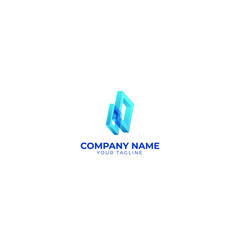 Logo two Block Vector Illustration. Suitable for your company in the field building