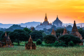 The Great Pagoda of Anada Temple at Sunset, Bagan, Myanmar