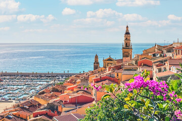 The city of Menton on the French Riviera